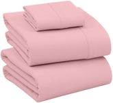 RUVANTI 100% Cotton Sheets for Twin Size Bed - Crispy Cooling Percale Sheets - Breathable & Durable Twin Sheet Set - Deep Pocket 16 Inches - Bridal Rose - 3 Pieces