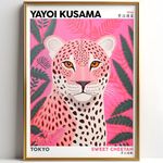 Yayoi Kusama Cheetah Print Wall Art Poster, Leopard Design, Home Decor Art Print (A3-29.7 x 42.0cm)