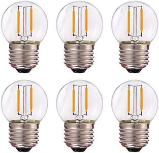 Grensk - AC/DC 12V-24V Low Voltage,G40 Edison LED Filament Mini Globe Light Bulb, 1W Equivalent to 10 Watt Incandescent - E27 Screw Base Warm White 2700K(Decorative Lighting) Non Dimmable -6Pack