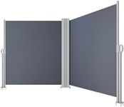 YITAHOME 236''X 71'' Double Side Awning Retractable Side Awning Folding Privacy Screen Privacy Fence Waterproof UV-Resistant Privacy Awning Outdoor for Garden, Deck, Patio, Pools, Balcony, Gray