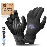 BPS 3mm Neoprene Diving Gloves with Anti Slip Palm - Full Finger Gloves for Scuba Diving, Snorkeling, Surfing, Paddleboarding, and Other Water Sports - for Kids and Adults (Black/Lilac Grey, Medium)…