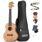 LEKATO 23 Inch Ukulele Kit for Adults Concert Ukulele Mahogany Hawaii Ukulele Set with Gig Bag/Tuner/Picks/Strings/Strap, Gift for Beginner