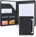 Pacific Mailer Padfolio Portfolio Binder Leather Padfolio Legal Pad Portfolio Business Card Holder Included Letter Size Writing Pad [Black]