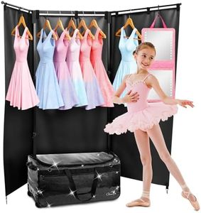 Dance Bag with Garment Rack and Curtain, 28" Rolling Dance Competition Duffle Bag with Garment Rack | Mobile Changing Station Dance Suitcase for Dancer Athlete Livestreamer Cheerleader Cosplayer