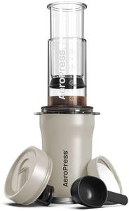 AeroPress Go Plus, Small Portable Coffee Maker for Travel & Camping - 3 In 1 Brew Method Combines French Press, Pourover, Espresso, Full Bodied Coffee without Bitterness, Coffee Press Kit - Cream