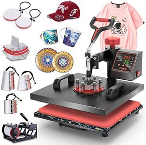 OIIEE Heat Press Machine 8 in 1 Combo Heat Press 15 x 15 Inch Heat Transfer Machine 360-Degree Swing Away Digital Shirt Printing Multifunction Heat Transfer Sublimation for T Shirts Mugs Hat Plate Cap