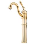 Kingston Brass KB3422AL Victorian Vessel Sink Faucet, Polished Brass, 6-1/8"