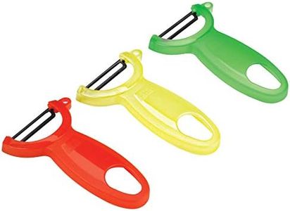 Kuhn Rikon Original Swiss Peeler Set, 4-Inch, Set of 3, Translucent Red/Green/Yellow