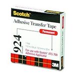 Scotch ATG Adhesive Transfer Tape 924 Clear, 0.50 in x 36 yd 2.0 mil (Pack of 1)