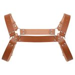 CHICTRY Mens Body Chest Harness Belt Fashion Punk Gothic PU Leather Shoulder Cage Belt Strap Cosplay Clubwear Costume Brown B One Size