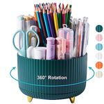 Lolocor 360 Degree Rotatable Pen Holder - Office Desk Organizer Pencil Holder for Desk Multi-Functional Pencil Cup Desktop Stationary Organizer Storage for Office School Home Art Supplies Dark Blue