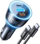 LISEN 170W Car Charger USB C Fast Charge for iPhone 16 Pro Max [GaN] PD3.1 140W+PD30W USBC Car Charger USB C Type Fast Charging for iPhone 15 Pro Max Laptop MacBook iPad Samsung Galaxy S25 Ultra S24