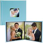 Neil Enterprises Inc. 5" x 5" Blue Square Self-Stick Photo Album with Cameo Cover - Pack of 12