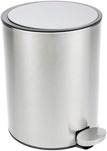 Bamodi Bathroom Bin 3L – Bathroom Bins with Lids – Small Pedal Bin for Bathroom, Toilet, Restroom – Stainless Steel Rubbish Waste Trash Can with Removable Inner Bucket (Silver)