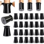 Chair Leg Floor Protectors 24 PCS Furniture Sliders for Hardwood Floors, Silicone Chair Leg Protectors for Protecting Floors from Scratches and Noise, Extra Small-Black