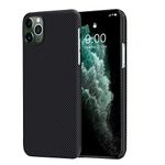 PITAKA Ultra Slim Case Compatible with iPhone 11 Pro Max 6.5'' Air Case Selected 600D Premium Aramid Fiber Super Thin Ultra Light Skin Carbon Style Minimalist Simple Design Cover