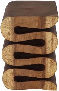 Haussmann Wood Wave Verve Accent Snake Table 14x14x20 in H Walnut Oil