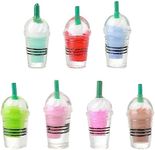 TIESOME Miniature Dollhouse Ice Cream Set, 7 Pcs 1:12 Dolls House Kitchen Decor Mini Resin Food Model DIY Handmade Accessories Cake Topper for Pretend Play Dollhouse