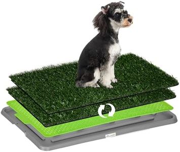 PawHut Hundetoilette mit Gras 67 x 41 cm Hundeklo Trainingsunterlage mit 2 Austauschbarer Kunstrasen Welpentoilette für Kleine Hunde Grosse Hunde ältere