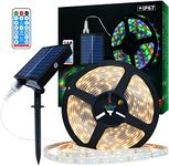 Solar LED Strip Lights Outdoor, 32.8ft/10m 560 LEDs LED Strip IP67 Waterproof, Warm White LED Lights Rope Lights for Garden Trees Christmas Holiday Party