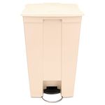 Rubbermaid Commercial FG614600BEIG HDPE Step-On Mobile Trash Can, 23-Gallon Capacity, Beige