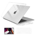 EooCoo Case Compatible for MacBook Pro 14 inch M3 M2 M1 A2918 A2992 A2779 A2442 Pro Max Chip,2024 2023 2022 2021 Release,Plastic Hard Shell Case & Keyboard Cover Skin &Screen Protector - Crystal Clear