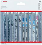 Bosch Professional 2607011171 10-Piece Set Jigsaw Blades Set (for Wood and Metal, Accessories for Jigsaw with T-Shank mounting), 0.8 cm*16.7 cm*15.7 cm