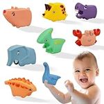 Clatoy Bath Toys for Kids Ages 1-3, 8 pcs Animal Bathtub Toys Without Holes,Baby Water Toys 6 to 12 Months Baby Water Toys for Baby Kids,Toddler Shower Toys and Swimming Pool Toys Age 1 2 3 Year Old