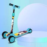 PESOMA Road Runner Scooter for Kids of 3 to 14 Years Age Adjustable Height, Foldable, LED PU Wheels & Weight Capacity 50 kgs Kick Scooter with Brakes (Blue-Black)