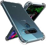 SmartPoint Bumper Transparent (Drop Protection) with Anti Dust Plugs Shockproof Slim Back Cover Case for LG G8S ThinQ