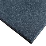 Rubber Crumb Gym Floor Tiles - Heavy Duty Non-Slip Commercial Grade Gym Mats - 1m x 1m (Black, 10mm Thick)