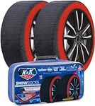 K&K Automotive Snow Socks for Tires - Pro Series for Ultimate Grip Alternative for Tire Snow Chain - Snow Traction Device for Passenger Cars SUVs Trucks Winter Emergency Accessory European(Large)