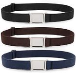 JASGOOD School Uniform Adjustable Magnetic Belt Boys Girls Stretch Belt with Easy Magnetic Buckle(Black+Coffee+Blue,Pant Size16-26Inch)