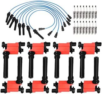 ENA Set of 8 Energy Ignition Coil with 16 Spark Plug and Blue Wire Set Compatible with Dodge Ram 1500 5.7L V8