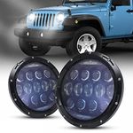 130W 7" Inch Projector Headlights Set with DRL/Amber Turn Signal for Jeep Wrangler 97-2017 JK TJ LJ