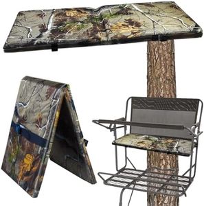 Foldable Two Man Tree Stand Replacement Seat 33.5''×13'' Tree Stand Seat Cushion Portable Double Treestand Seat Pad Waterproof Ladder Stand Seat Cushion for Deer Hunting Camping Outdoor Activities