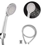 HALOSIS (QUALITY FIRST) 4-INCH, 5-Function ABS Hand Shower Set with 1.2 mtr SS 304 Shower Hose and Wall Hook (Chrome)