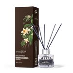 Aromahpure Premium Reed Diffuser 120 ML with 6 Fiber Reed Sticks |Vanilla Last Upto 35 Days | Room Freshener for Bedroom, Washroom, Office | Toxin Free, Aromatherapy, Stress Relief, IFRA Certified