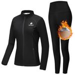 HOTSUIT Sauna Suit for Women Anti Rip Compression Workout Sweat suits with Sauna legging for Women, Color Black-M