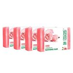 Organic Harvest Luxurious Bathing Bar: Rose | For Moisturized Skin, Rose Scented Bathing Bar, For Rejuvenated Skin, 100% American Certified Organic, Sulphate & Paraben-free, 125gm (Pack of 4)