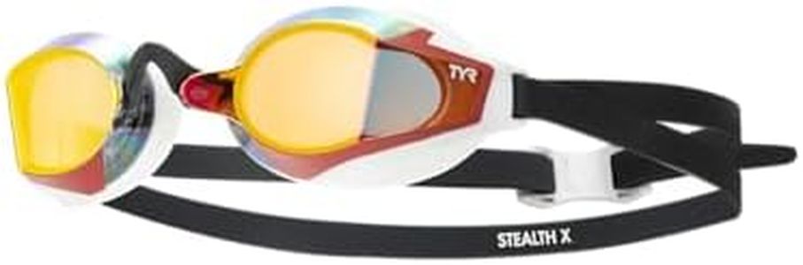 TYR Stealth-X Race Swim Goggles – Mirrored Anti-Fog Lenses, Adult Competition Fit, UV Protection, Low-Profile Hydrodynamic Design