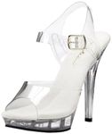 Fabulicious Lip108/C/M, Women Wedge Heels Sandals, Transparent (Clear), 4 UK (37 EU)