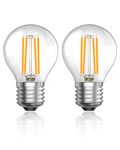 Luxvista 4W E27 LED Vintage Light Bulb,G45 Golf Ball Edison Large Screw Light Bulb Warm White 2700K,40W Equivalent,Clear Glass Mini Globe ES E27 LED Bulb (Non Dimmable, 2-Pack)