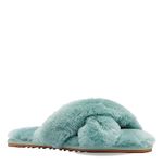 Lamo Cross Band Slippers for Women Indoor, 100% Genuine Aussie Sheepskin Fuzzy Slippers Women, Memory Foam Slippers for Women, Home Slippers Women, Women Bedroom Slippers, Cozy Gifts for Women, Mint,