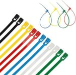 BOROLA Colorful Cable Zip Ties, 100 Packs Width 0.16 inch Self Locking Wire Ties, Perfect for Home, Office, Garage and Workshop (Red, 12 Inch)