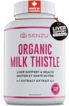 Certified Organic Milk Thistle 4:1 Extract = 4000mg, Liver Support and Health, Liver Protectant, Relieve Digestive Disturbances | Non-GMO, Vegan All-Natural (120 capsules) | Made in Canada