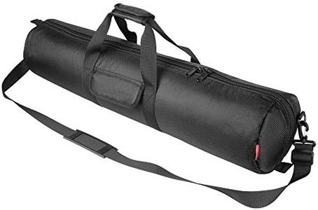 HEMMOTOP Tripod Case, 31.5x7x7 in Heavy Duty Tripod Bag with Shoulder Straps and Handles, All Padded Carrying Case with Two Zippered Pockets for Pool Cue, Drum Hardware, Speaker Stand, Mic Stand