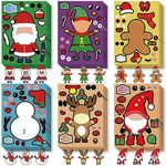 24 Sheets DIY Christmas Party Games Stickers Christmas Kids Craft Stickers Make Your Own Christmas Stickers with Santa Claus, Christmas Tree, Snowman, Reindeer,sled for Kids Holiday Christmas Party Favors (A 6x4)