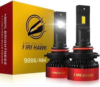Firehawk 9006/HB4 LED Bulbs 40000LM 990% Brightness 6000K Cool White Plug and Play Halogen Replacement Conversion Kit 2024 Upgraded, Pack of 2