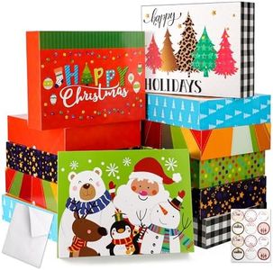 12Pcs Extra Large Christmas Gift Boxes with Lids, 4inch Deep Holiday Gift Boxes Bulk with Tissue Paper and Tags, Jumbo Christmas Wrap Boxes Set for Wrapping Gaint, Clothes, Robes, Xmas Presents